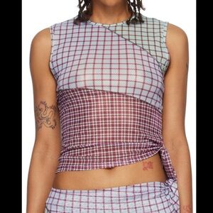 Miaou Sienna Asymmetric
Patchwork Mesh Top XS